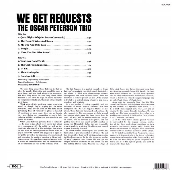 The Oscar Peterson Trio - We Get Requests | Dol (DOL770H) - 2 The Oscar Peterson Trio - We Get Requests | Dol (DOL770H) - 2