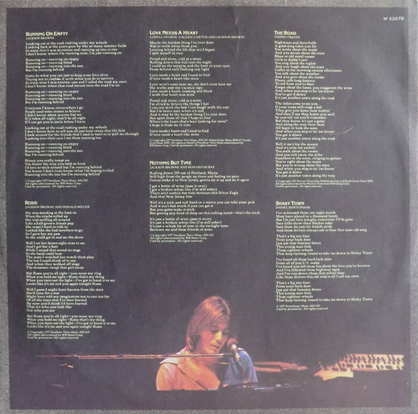 Jackson Browne - Running On Empty | Asylum Records (W 53070) - 3