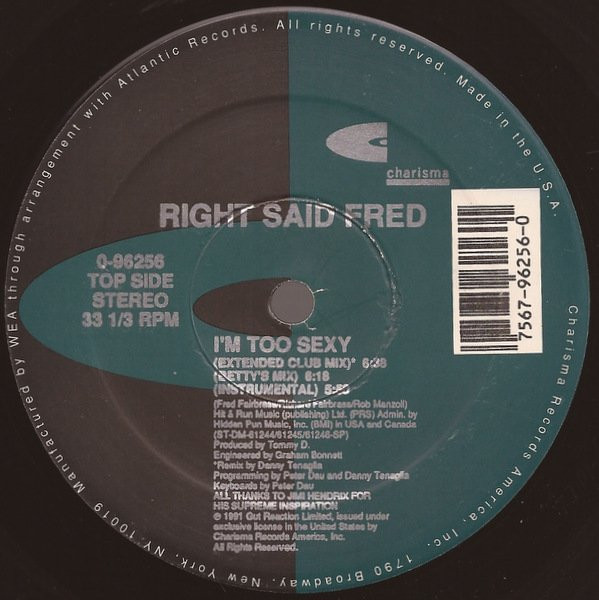 Right Said Fred - I'm Too Sexy | Charisma (0-96256) - 3 Right Said Fred - I'm Too Sexy | Charisma (0-96256) - 3