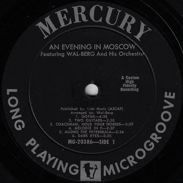 Wal-Berg Orchestra - An Evening In Moscow | Mercury (MG 20386) - 3