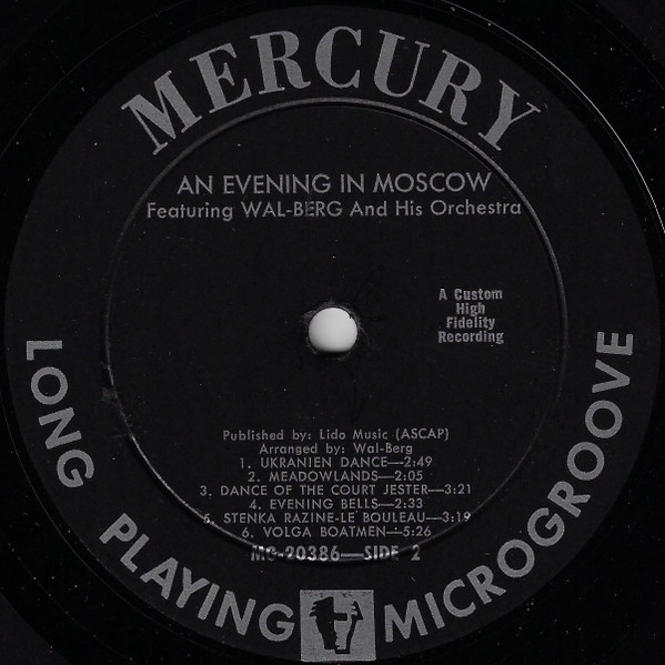 Wal-Berg Orchestra - An Evening In Moscow | Mercury (MG 20386) - 4