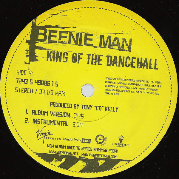 Beenie Man - King Of The Dancehall | Virgin Records (7243 5 49886 1 5)