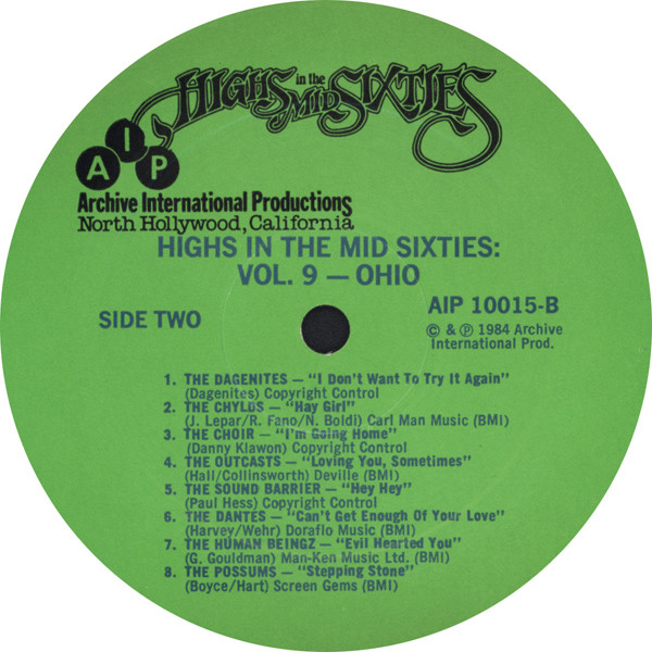 Various - Highs In The Mid Sixties Volume 9: Ohio | AIP Records (AIP 10015) - 4