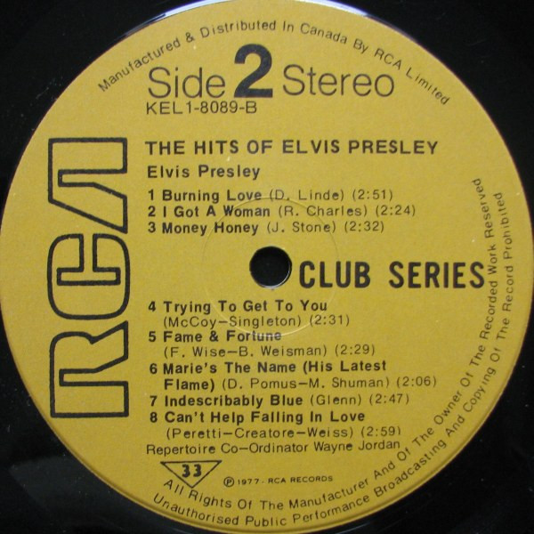 Elvis Presley - The Hits Of Elvis Presley | RCA (KEL1-8089) - main Elvis Presley - The Hits Of Elvis Presley | RCA (KEL1-8089) - main