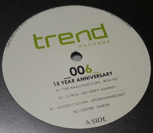 The Analogue Cops / DJ Rou / Alessio Collina / Deep88 - 15 YEAR ANNIVERSARY | Trend Records Limited (TRLTD006) - main