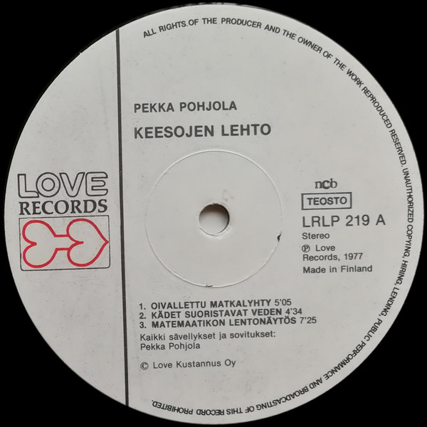 Pekka Pohjola - Keesojen Lehto | Love Records (LRLP 219) - 3