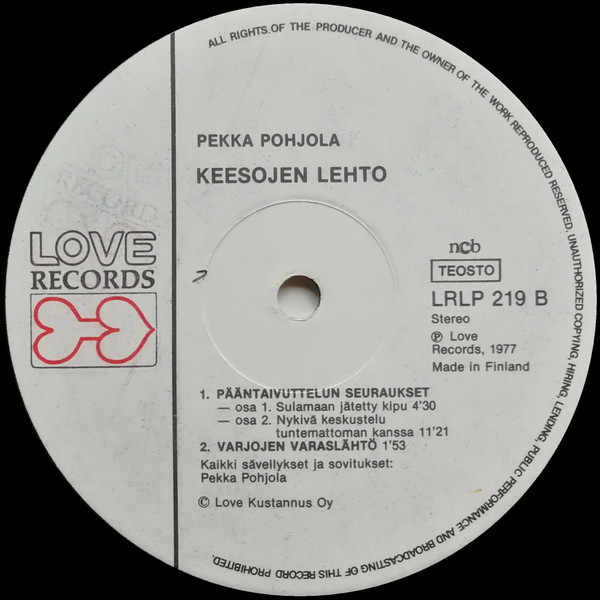Pekka Pohjola - Keesojen Lehto | Love Records (LRLP 219) - 4