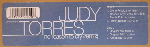 Judy Torres - No Reason To Cry (Remix) | QPM (QPM 2502-0) - 2