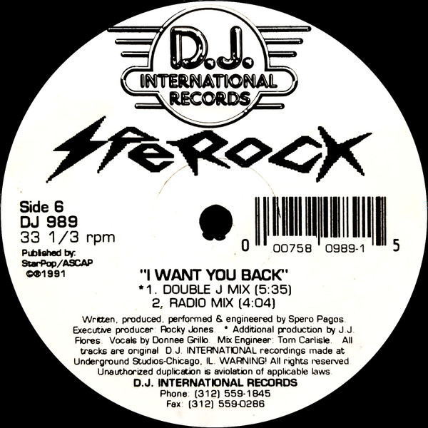 Sperock - I Want You Back | D.J. International Records (DJ 989)