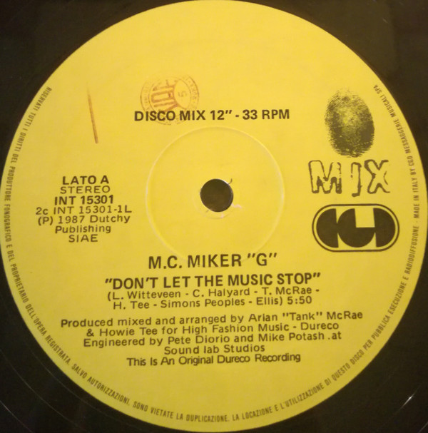 MC Miker G - Don't Let The Music Stop | CGD (INT 15301) - 2
