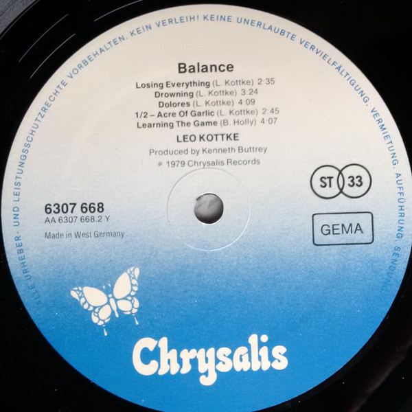 Leo Kottke - Balance | Chrysalis (6307 668) - 4