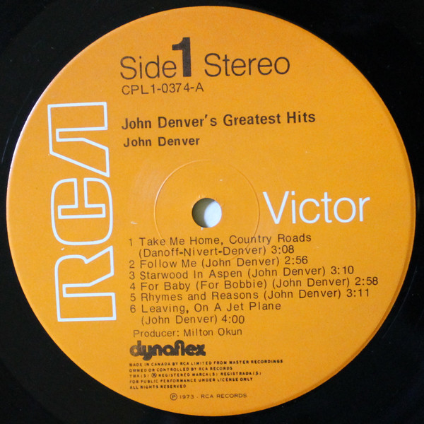 John Denver - John Denver's Greatest Hits | RCA Victor (CPL1-0374) - 3 John Denver - John Denver's Greatest Hits | RCA Victor (CPL1-0374) - 3