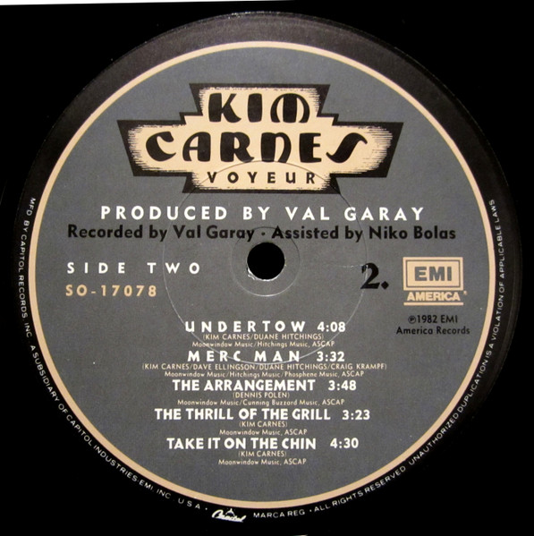 Kim Carnes - Voyeur | EMI America (SO-17078) - 4
