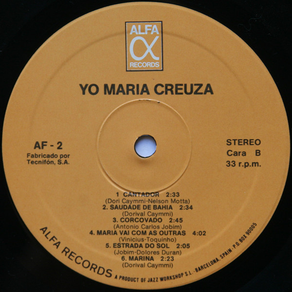 Maria Creuza - Yo, Maria Creuza | Alfa Records (AF - 2) - 4 Maria Creuza - Yo, Maria Creuza | Alfa Records (AF - 2) - 4