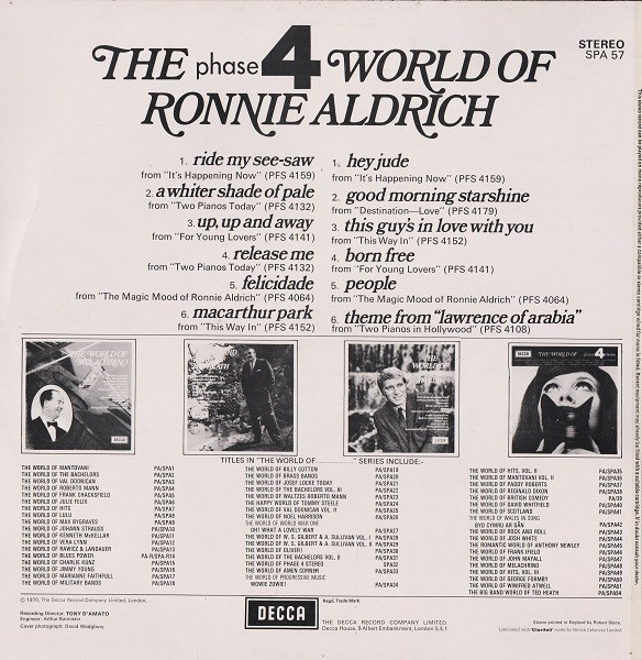 Ronnie Aldrich - The Phase 4 World Of Ronnie Aldrich | Decca (SPA 57) - 2
