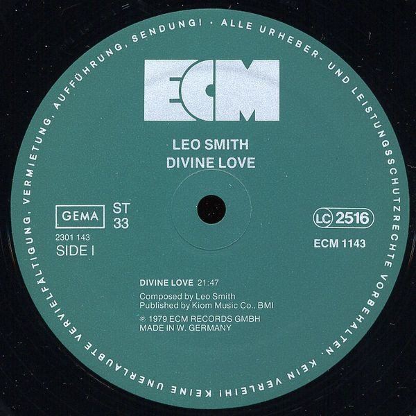 Wadada Leo Smith - Divine Love | ECM Records (ECM 1143) - 3