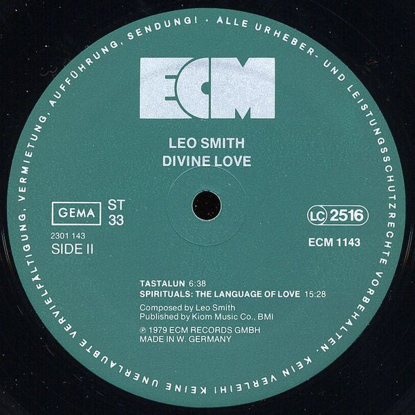 Wadada Leo Smith - Divine Love | ECM Records (ECM 1143) - 4