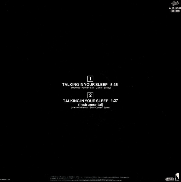 The Romantics - Talking In Your Sleep (Special Remix) | Epic (EPCA 12-3861) - 2