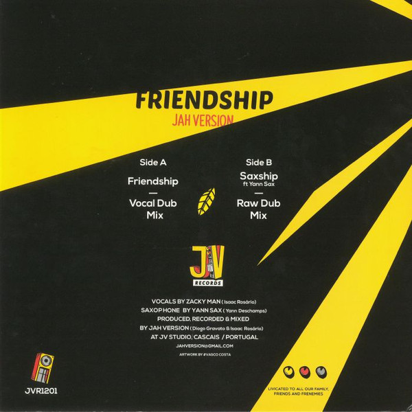 Jah Version , Yann Sax - Friendship | JV Records (JVR1201) - 2 Jah Version , Yann Sax - Friendship | JV Records (JVR1201) - 2