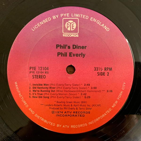 Phil Everly - Phil's Diner | Pye Records (PYE 12104) - 4 Phil Everly - Phil's Diner | Pye Records (PYE 12104) - 4