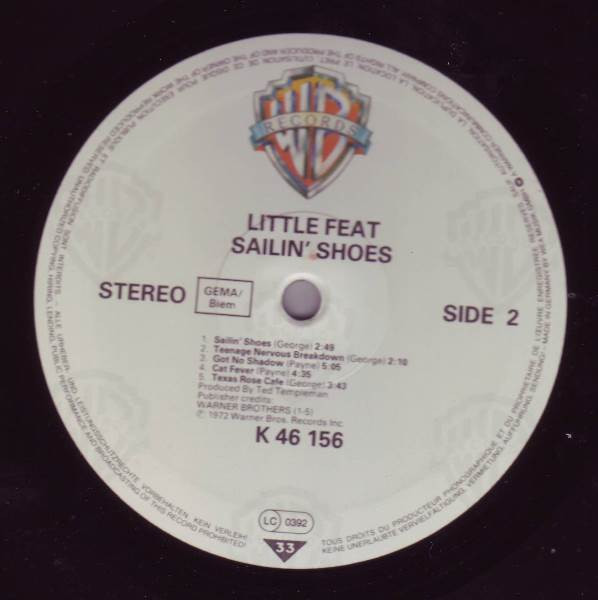 Little Feat - Sailin' Shoes | Warner Bros. Records (WB 46 156) - 3 Little Feat - Sailin' Shoes | Warner Bros. Records (WB 46 156) - 3