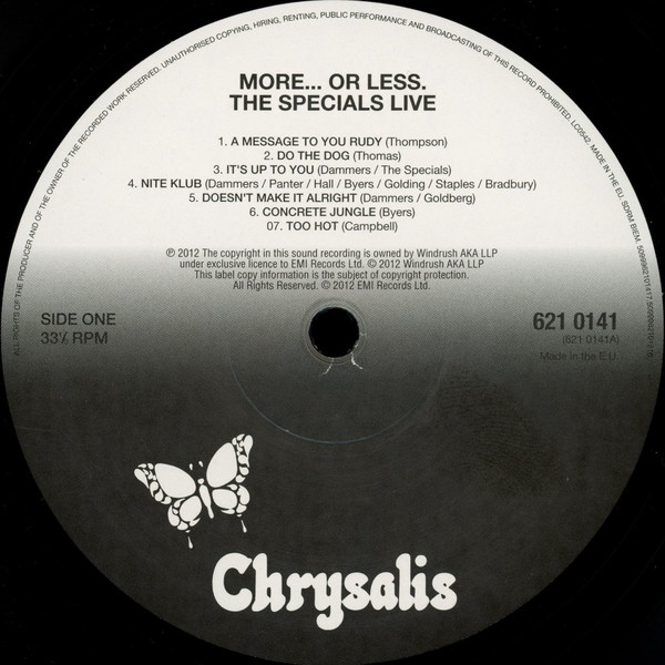 The Specials - More... Or Less. The Specials Live | Chrysalis (6210141) - 3