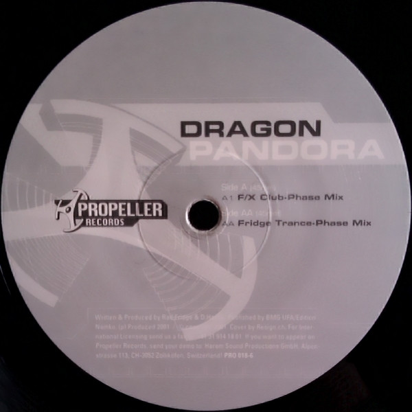Dragon - Pandora | Propeller Records (PRO 018-6) - 3