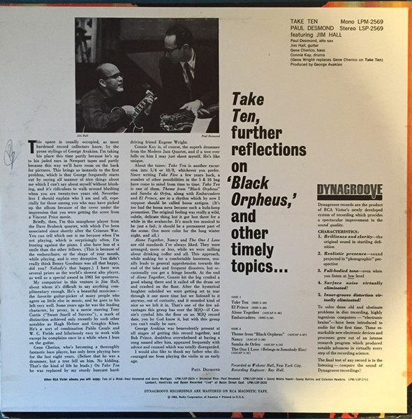 Paul Desmond - Take Ten | RCA Victor (LPM-2569) - 2 Paul Desmond - Take Ten | RCA Victor (LPM-2569) - 2