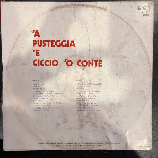 Francesco Coviello - 'A Pusteggia 'E Ciccio 'O Conte | Hello Records (LP 1047 - HR 1015) - 2