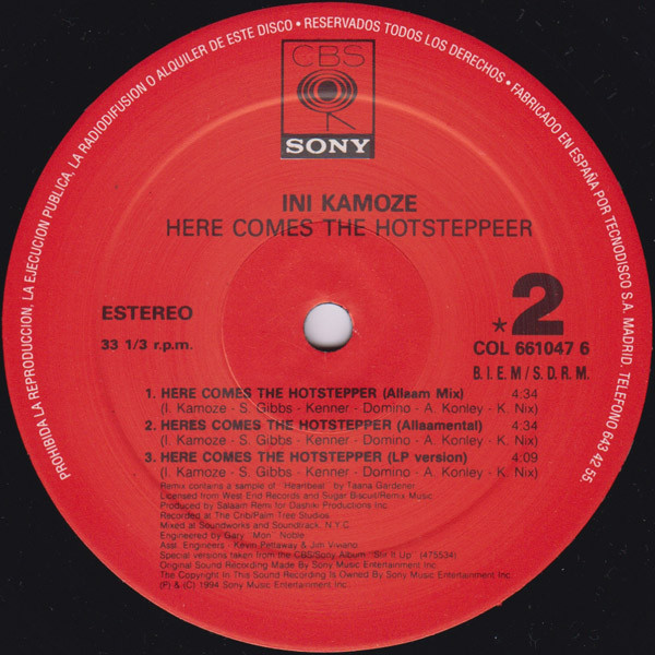 Ini Kamoze - Here Comes The Hotstepper | CBS/Sony (COL 661047 6) - 4 Ini Kamoze - Here Comes The Hotstepper | CBS/Sony (COL 661047 6) - 4