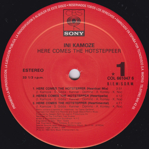 Ini Kamoze - Here Comes The Hotstepper | CBS/Sony (COL 661047 6) - 3 Ini Kamoze - Here Comes The Hotstepper | CBS/Sony (COL 661047 6) - 3