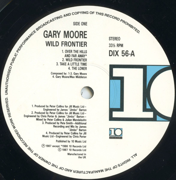 Gary Moore - Wild Frontier | 10 Records (DIX 56) - 3