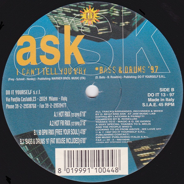 Ask - I Can't Tell You Why | Do It Yourself (DO IT 13-97) - main