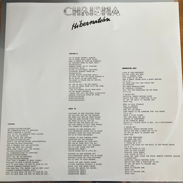 Chrisma - Hibernation | Spittle Records (SPITTLE59 LP) - 3