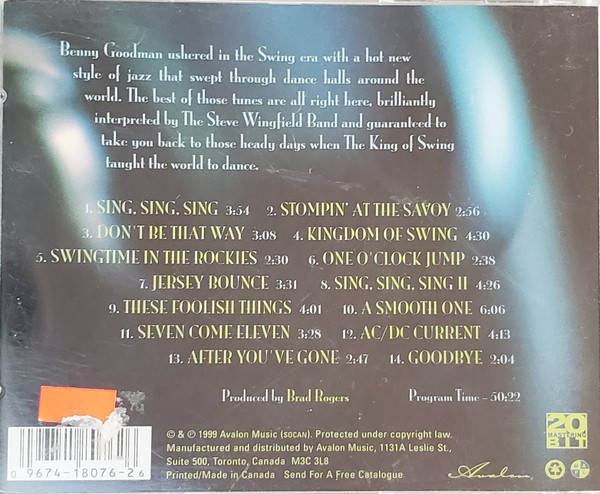 The Steve Wingfield Band - King Of Swing: Benny Goodman Tribute | Avalon Music (SOLCD76) - 4 The Steve Wingfield Band - King Of Swing: Benny Goodman Tribute | Avalon Music (SOLCD76) - 4