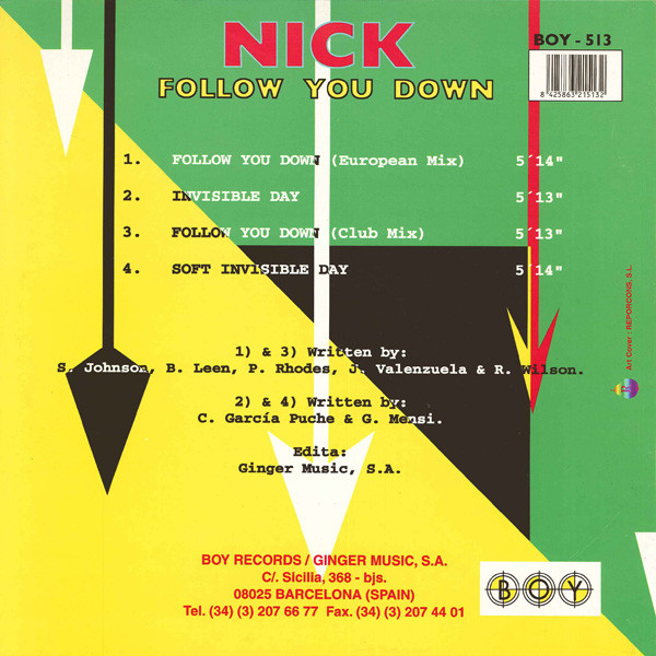 Nick - Follow You Down | Boy Records (BOY-513) - 2