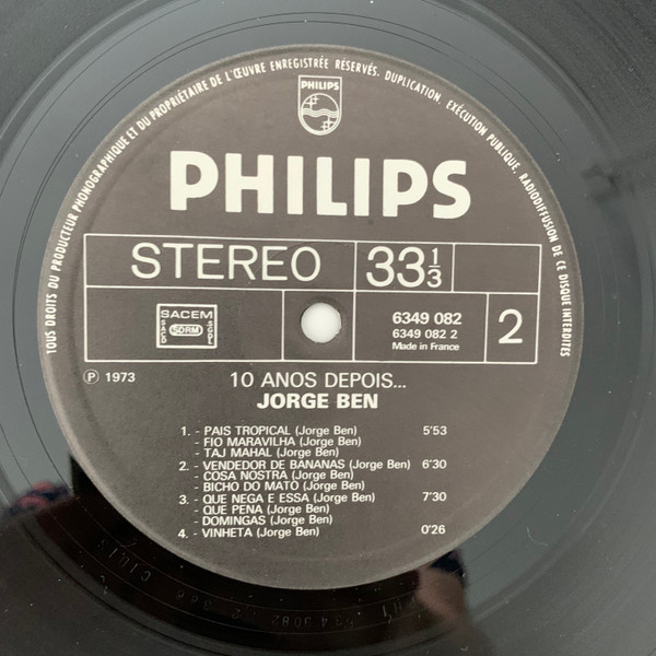 Jorge Ben - 10 Anos Depois | Philips (6349 082) - 4