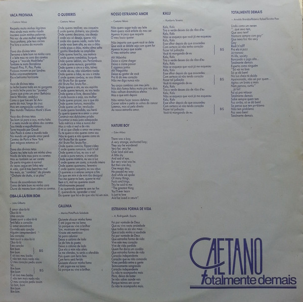 Caetano Veloso - Totalmente Demais | Philips (830145-1) - 3