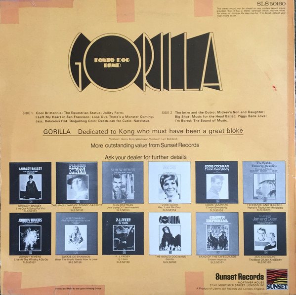 Bonzo Dog Doo-Dah Band - Gorilla | Sunset Records (SLS 50160) - 2 Bonzo Dog Doo-Dah Band - Gorilla | Sunset Records (SLS 50160) - 2