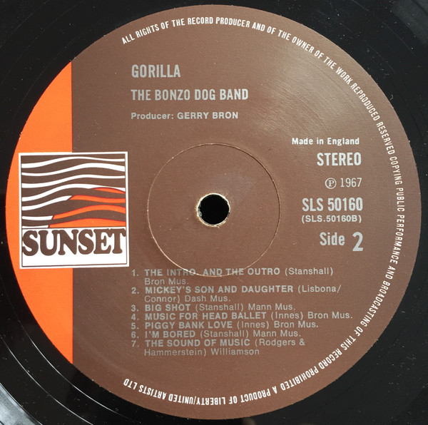 Bonzo Dog Doo-Dah Band - Gorilla | Sunset Records (SLS 50160) - 4 Bonzo Dog Doo-Dah Band - Gorilla | Sunset Records (SLS 50160) - 4