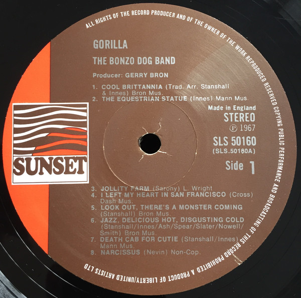 Bonzo Dog Doo-Dah Band - Gorilla | Sunset Records (SLS 50160) - 3 Bonzo Dog Doo-Dah Band - Gorilla | Sunset Records (SLS 50160) - 3