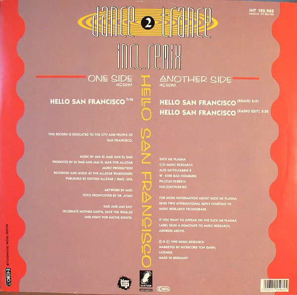 Dance 2 Trance - Hello San Francisco | Blow Up (INT 125.962) - 2 Dance 2 Trance - Hello San Francisco | Blow Up (INT 125.962) - 2