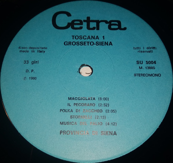 Various - Toscana 1 - Grosseto Siena | Cetra (SU 5004) - 3 Various - Toscana 1 - Grosseto Siena | Cetra (SU 5004) - 3