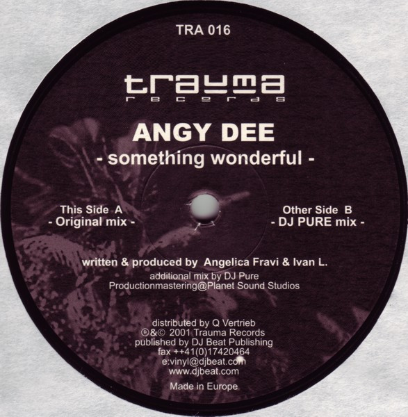 Angy Dee - Something Wonderful | Trauma Records (TRA 016) - main