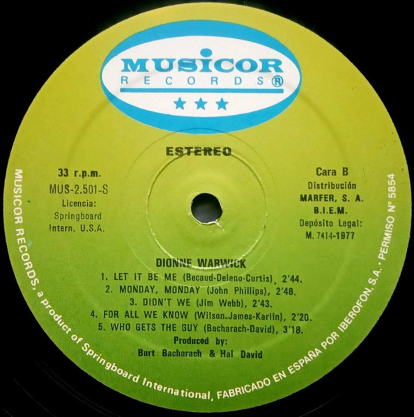 Dionne Warwick - Only Love Can Break A Heart | Musicor Records (MUS 2.501 S.) - 4 Dionne Warwick - Only Love Can Break A Heart | Musicor Records (MUS 2.501 S.) - 4
