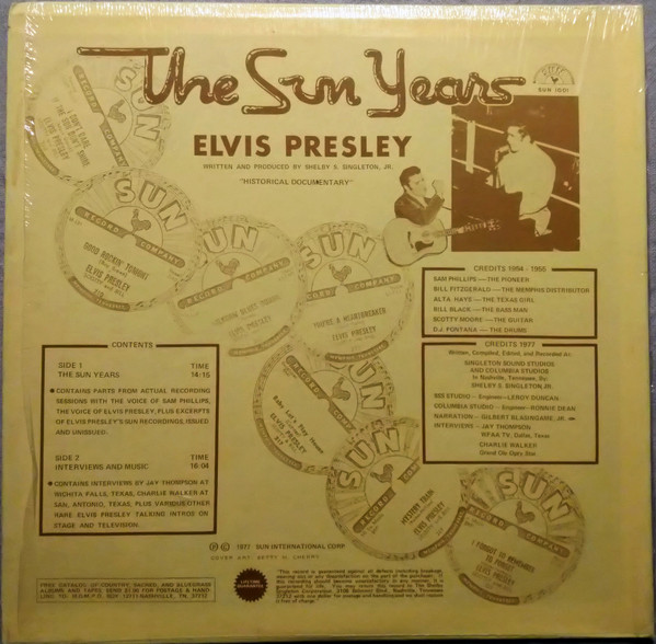 Elvis Presley - Interviews And Memories Of:  The Sun Years | Sun (SUN 1001) - 2