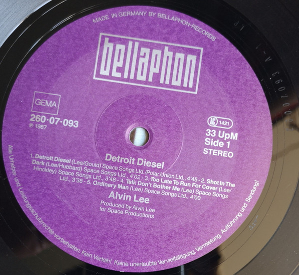 Alvin Lee - Detroit Diesel | Bellaphon (260·07·093) - 3
