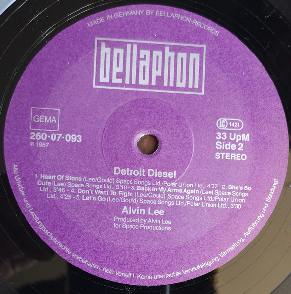 Alvin Lee - Detroit Diesel | Bellaphon (260·07·093) - 4