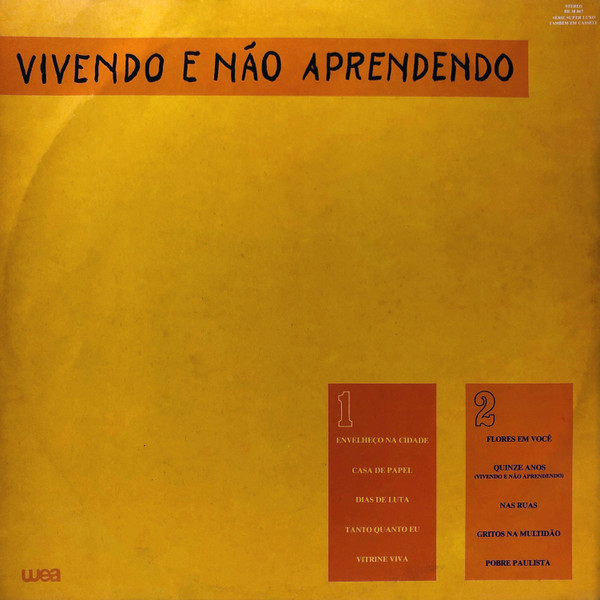 Ira! - Vivendo E Não Aprendendo | WEA (610.6016) - 4