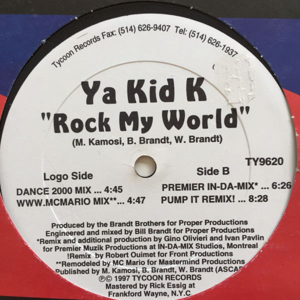 Ya Kid K - Rock My World | Tycoon Records (TY9620) - 2